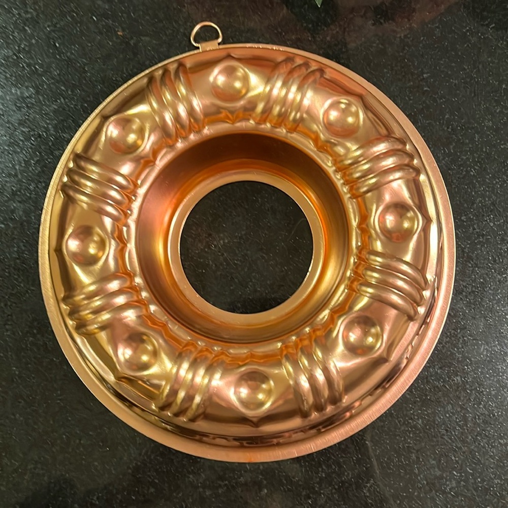 Vintage Copper Tone Ring, Jello Mold from the 1970s.